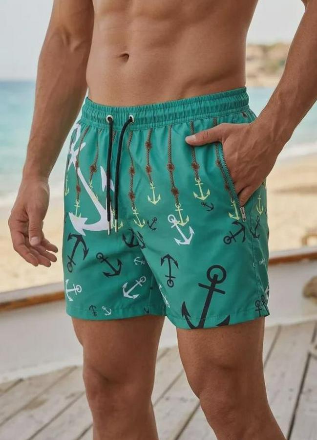 Deniz Şortu Fermuarlı Cepli File Astarlı Hızlı Kuruyan Premium