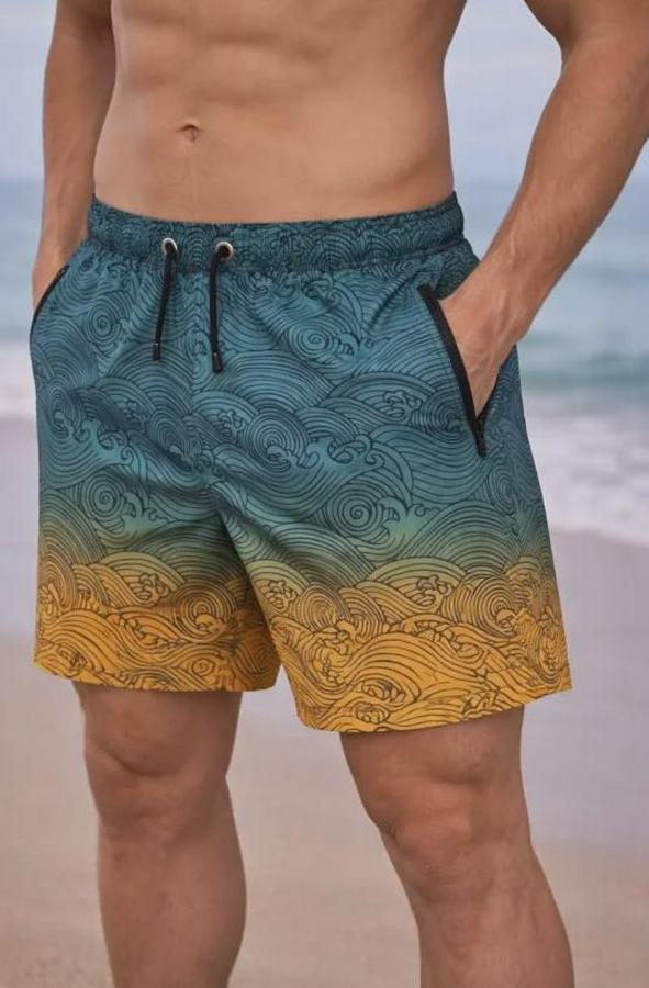 Deniz Şortu Fermuarlı Cepli File Astarlı Hızlı Kuruyan Premium