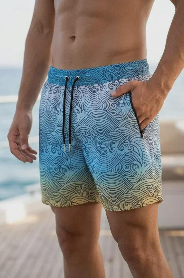 Deniz Şortu Fermuarlı Cepli File Astarlı Hızlı Kuruyan Premium