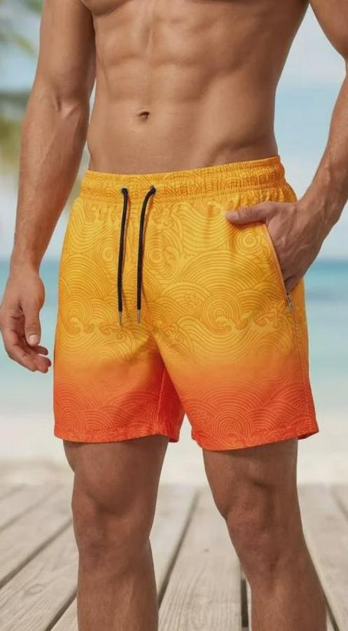 Deniz Şortu Fermuarlı Cepli File Astarlı Hızlı Kuruyan Premium