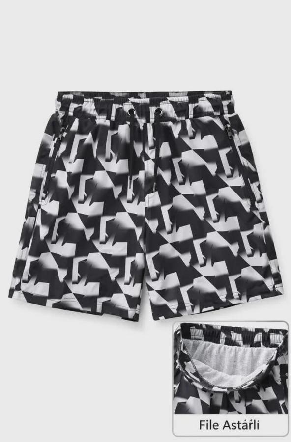 Deniz Şortu Fermuarlı Cepli File Astarlı Hızlı Kuruyan Premium