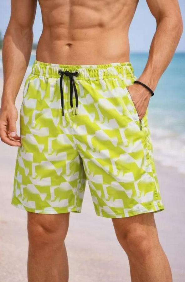 Deniz Şortu Fermuarlı Cepli File Astarlı Hızlı Kuruyan Premium