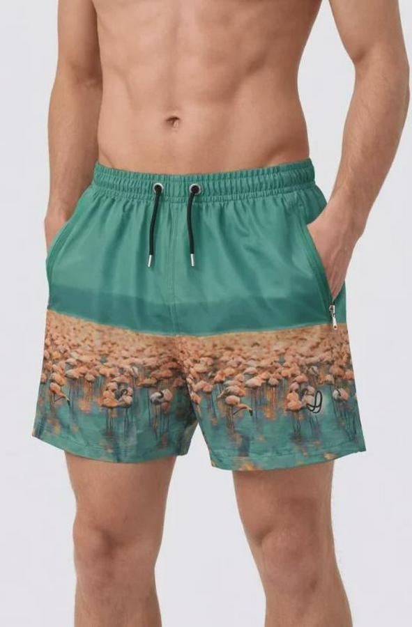 Deniz Şortu Fermuarlı Cepli File Astarlı Hızlı Kuruyan Premium