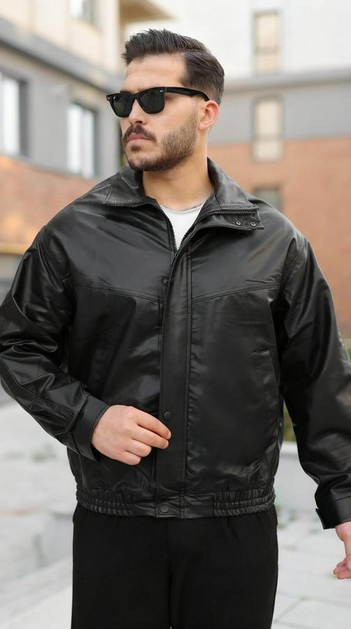 Içi Astarlı Oversize Deri Ceket