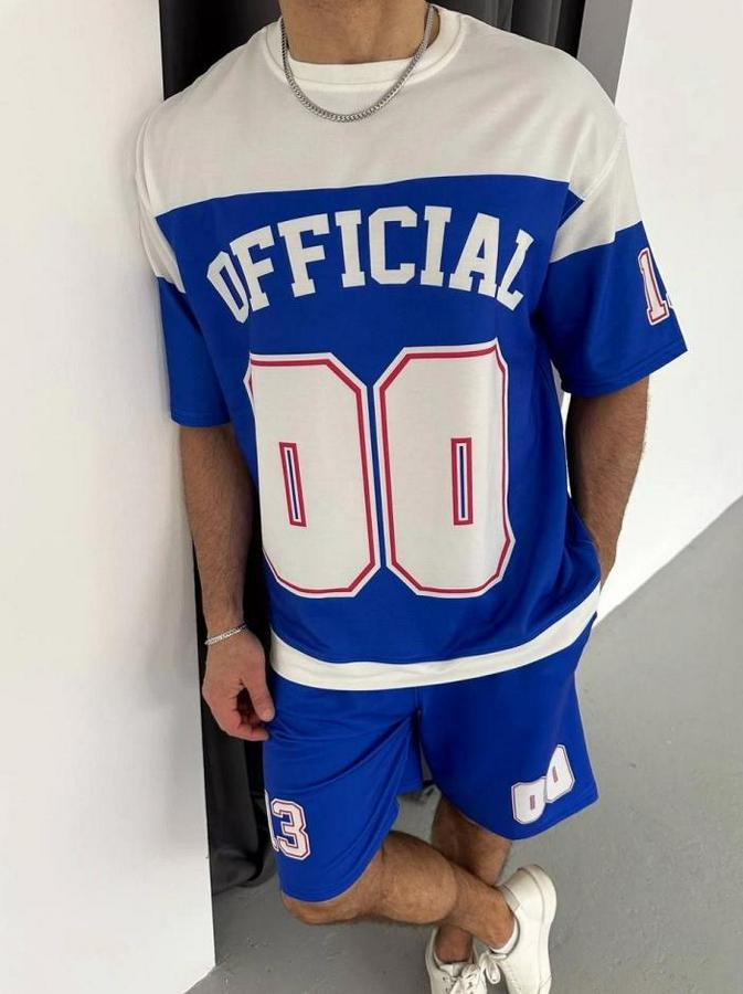 Dijital 00 Baskılı Şortlu Takım