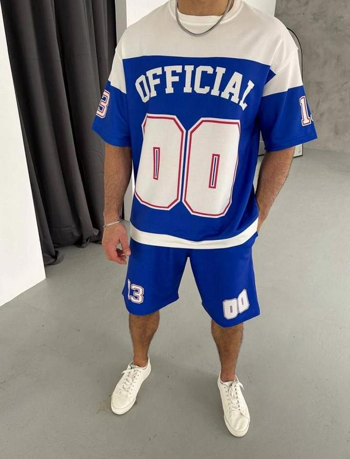 Dijital 00 Baskılı Şortlu Takım