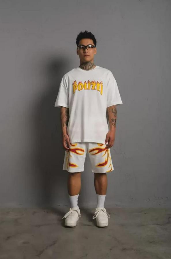 Erkek Alev Baskılı Ikili Şortlu Takım