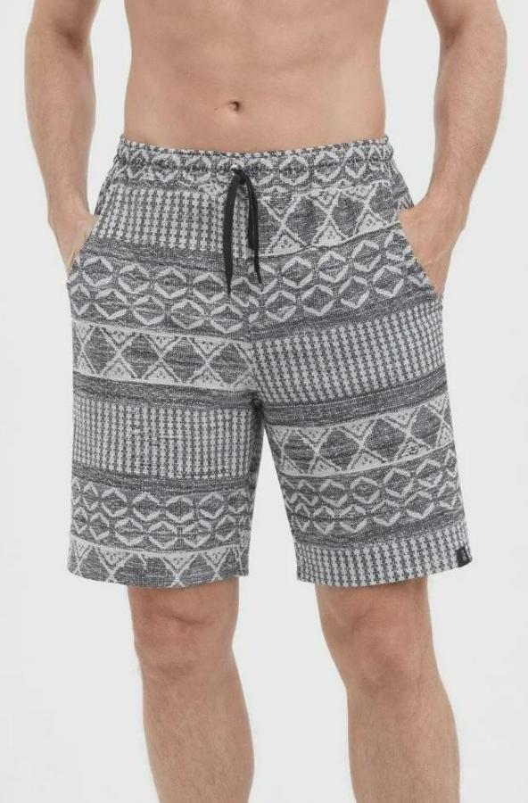 Etnik Desenli Dokuma Şort Lastikli Bel Bağcıklı Cepli Yazlık