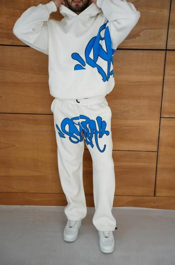 Kapüşonlu Eşofman Takım Graffiti Baskılı  Oversize Rahat Kalıp, Kanguru Cepli, Streetwear Tarzında Premium Ürün 3 Iplik Pamuklu
