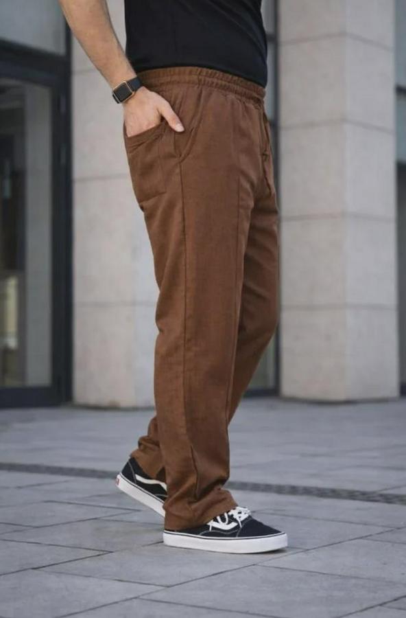 Keten Cepli Çıma Dikişli Jogger Buggy Pantalon Rahat Kalıp