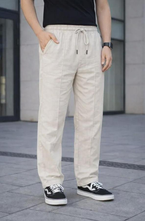 Keten Cepli Çıma Dikişli Jogger Buggy Pantalon Rahat Kalıp