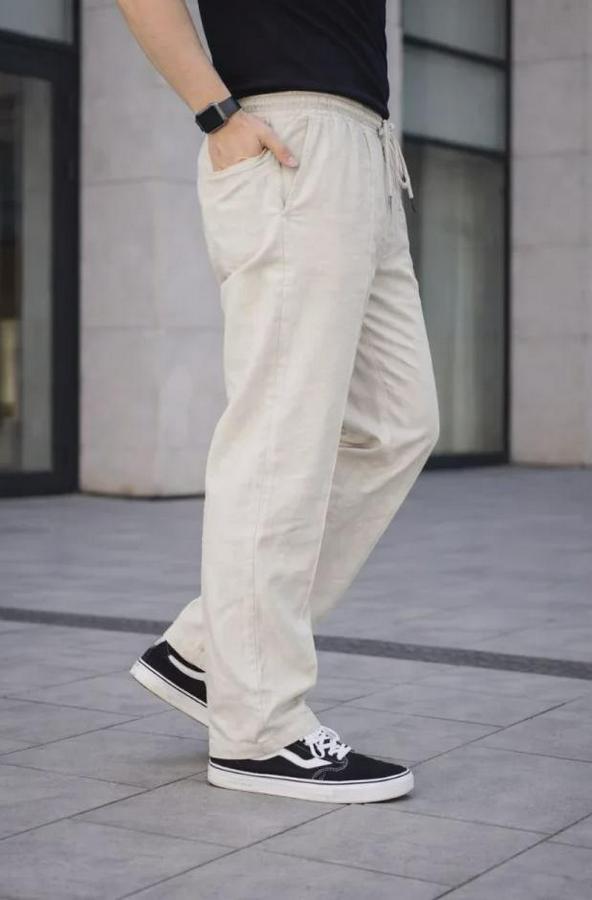 Keten Cepli Çıma Dikişli Jogger Buggy Pantalon Rahat Kalıp