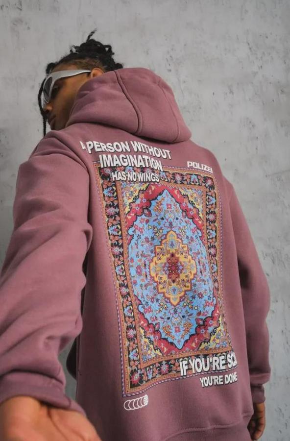 Kilim Desen Kapüşonlu Sweat