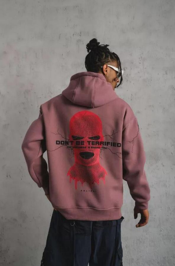 Maske Baskılı Kapüşonlu Sweat