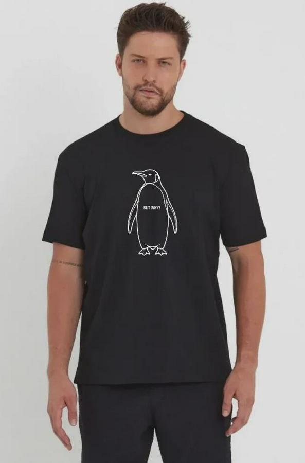 Nihilist Penguen Özel Tasarım Oversize Bisiklet Yaka Tişört