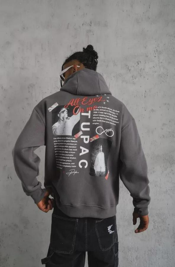 Ön Arka Baskılı Kapşonlu Sweat