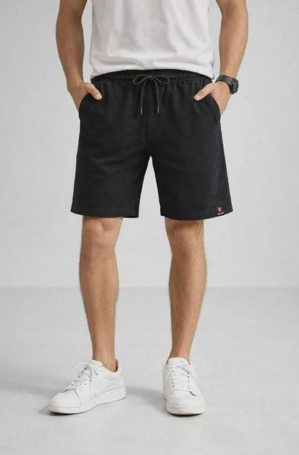 Otoban Dokuma Şort Beli Lastikli Bağcıklı, Cepli, Rahat Kesim Günlük Yazlık Şort