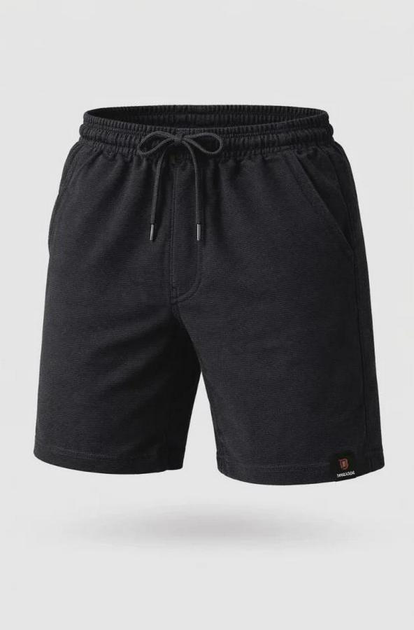 Otoban Dokuma Şort Beli Lastikli Bağcıklı, Cepli, Rahat Kesim Günlük Yazlık Şort