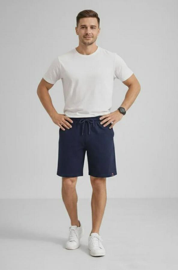 Otoban Dokuma Şort Beli Lastikli Bağcıklı, Cepli, Rahat Kesim Günlük Yazlık Şort