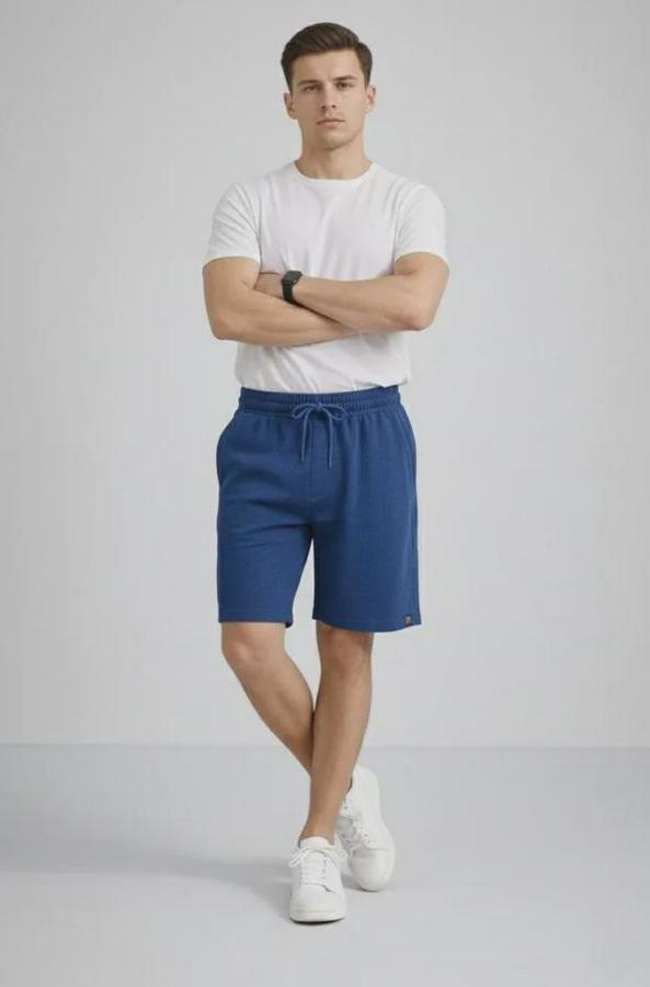 Otoban Dokuma Şort Beli Lastikli Bağcıklı, Cepli, Rahat Kesim Günlük Yazlık Şort