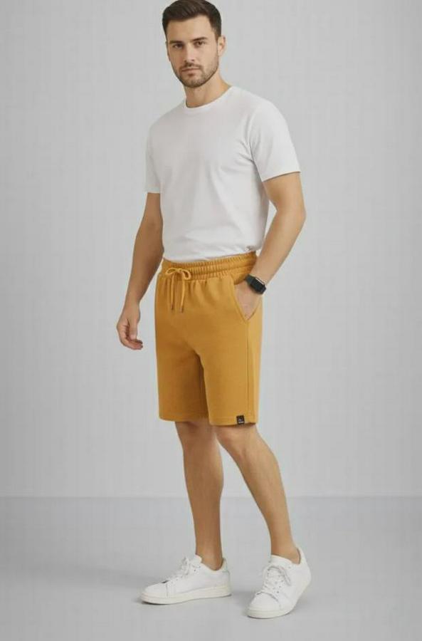 Otoban Dokuma Şort Beli Lastikli Bağcıklı, Cepli, Rahat Kesim Günlük Yazlık Şort