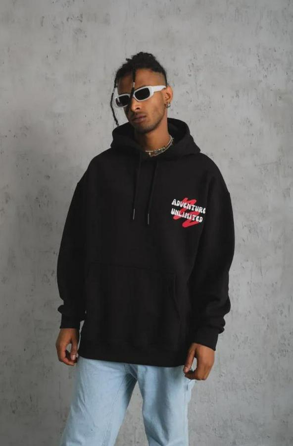 Şapkalı Güvercin Baskılı Kapşonlu Sweat