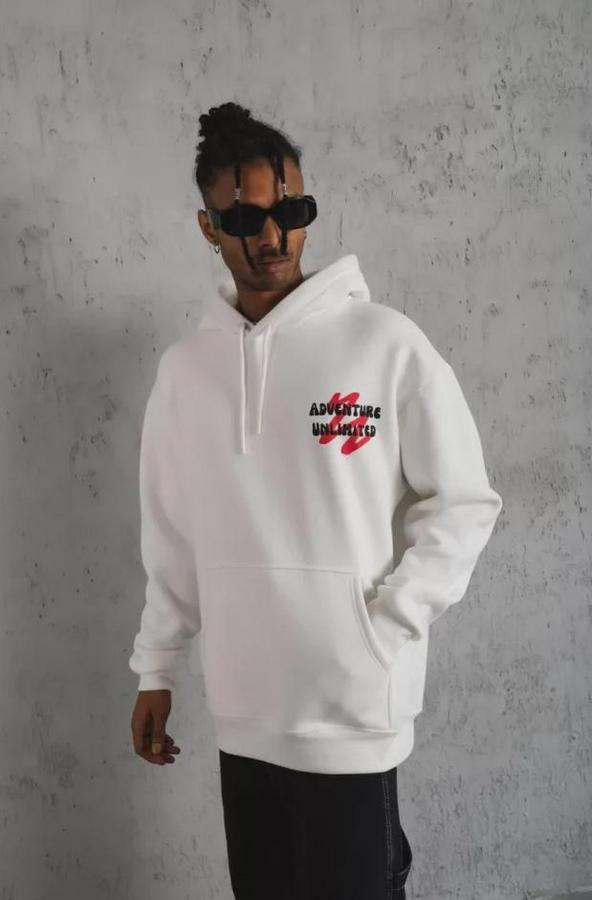 Şapkalı Güvercin Baskılı Kapşonlu Sweat