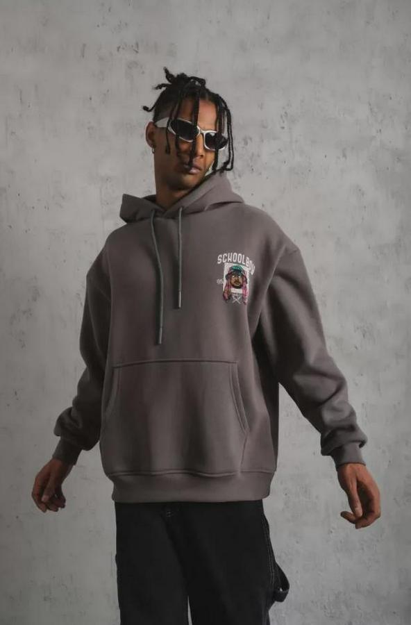 School Boy Baskılı Kapüşonlu Sweat