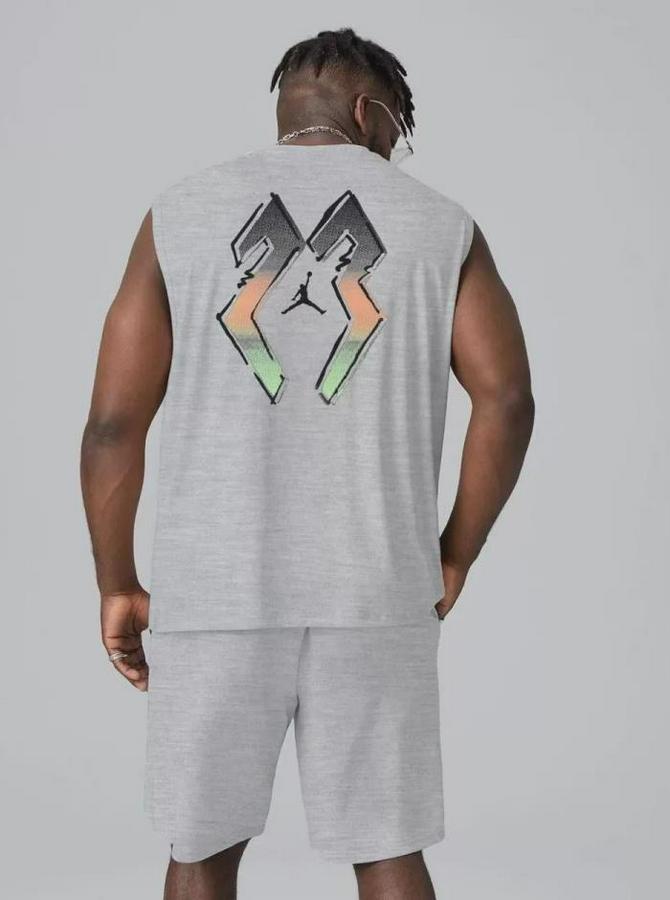 Sırt Baskılı Sıfır Kol Ikili Şort Takım