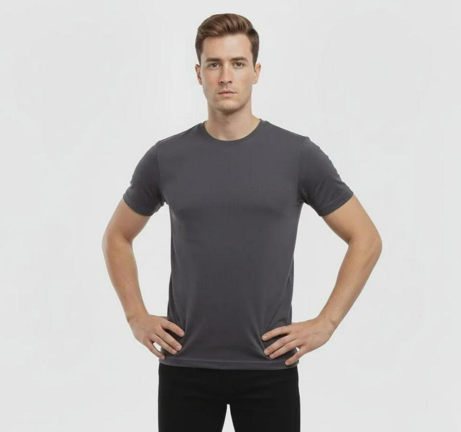 T-Shirt Bisiklet Yaka Slim Fit Dar Kesim Likralı Tişört Günlük Basic Body