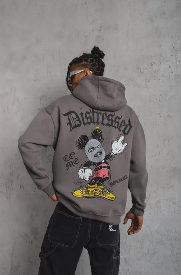 Üç Iplik Baskılı Kapüşonlu Sweat