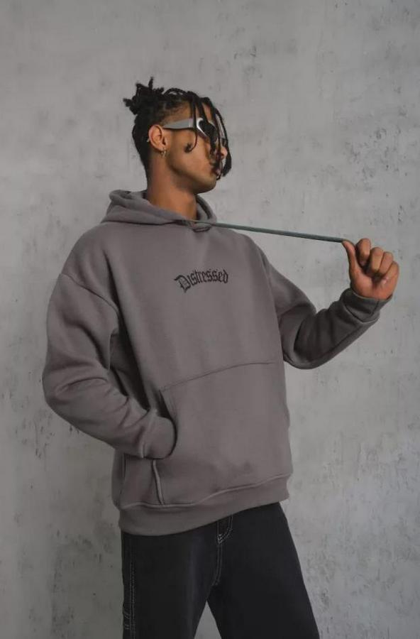 Üç Iplik Baskılı Kapüşonlu Sweat