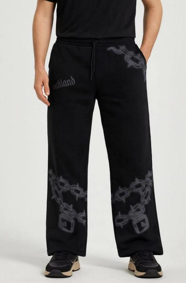 Üç Iplik Pamuklu Baskılı Cepli Jogger Buggy Pantalon Oversize Kalıp