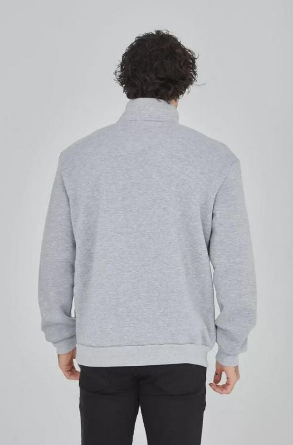 Yarım Fermuarlı Baskılı Sweat