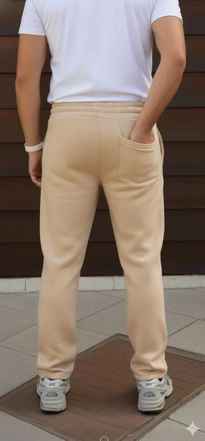 Üç Iplik Kışlık Pamuklu Ovarsize Bağcıklı Düz Paça Cepli Eşofman Altı Spor Rahat Model