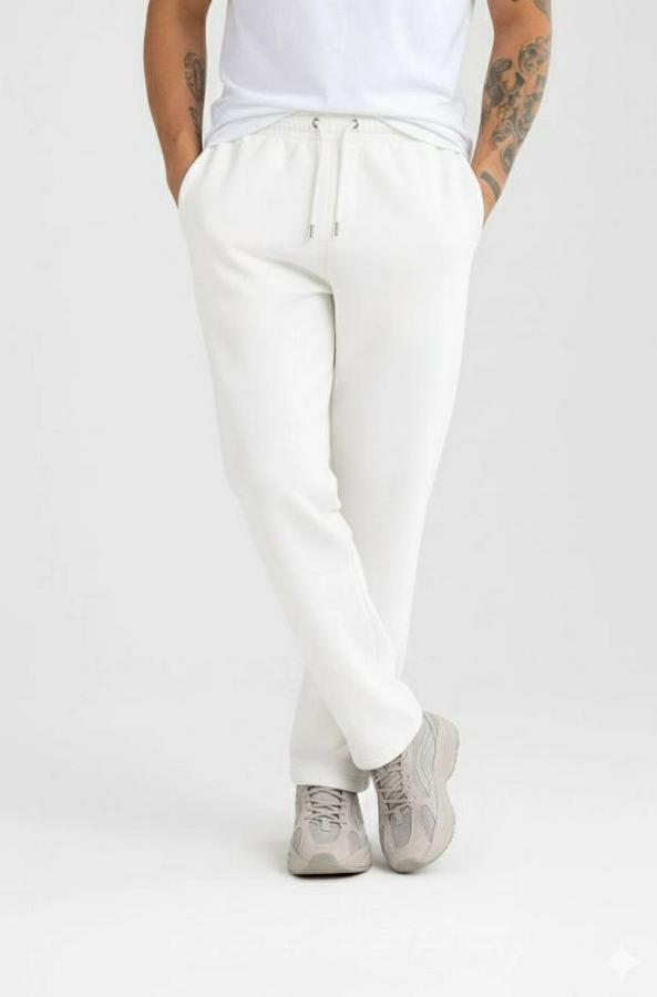 Üç Iplik Kışlık Pamuklu Ovarsize Bağcıklı Düz Paça Cepli Eşofman Altı Spor Rahat Model