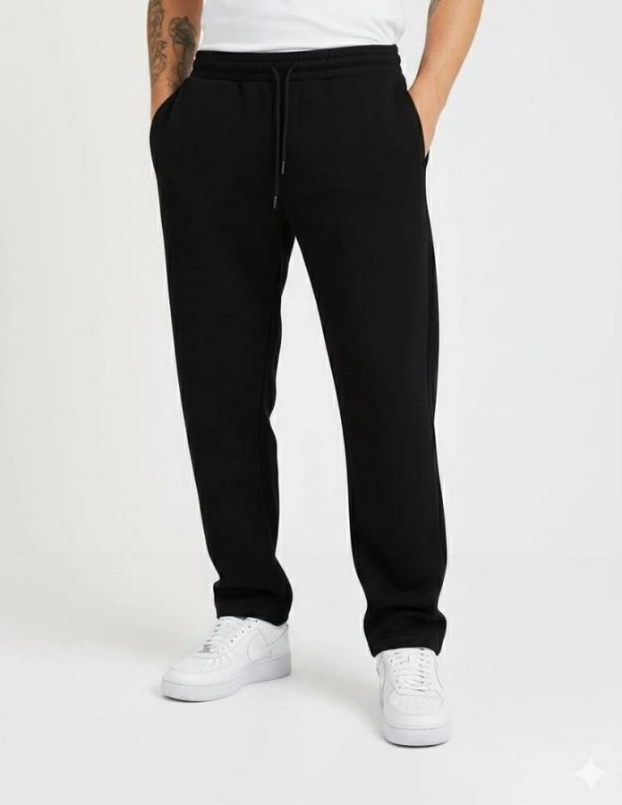 Üç Iplik Kışlık Pamuklu Ovarsize Bağcıklı Düz Paça Cepli Eşofman Altı Spor Rahat Model