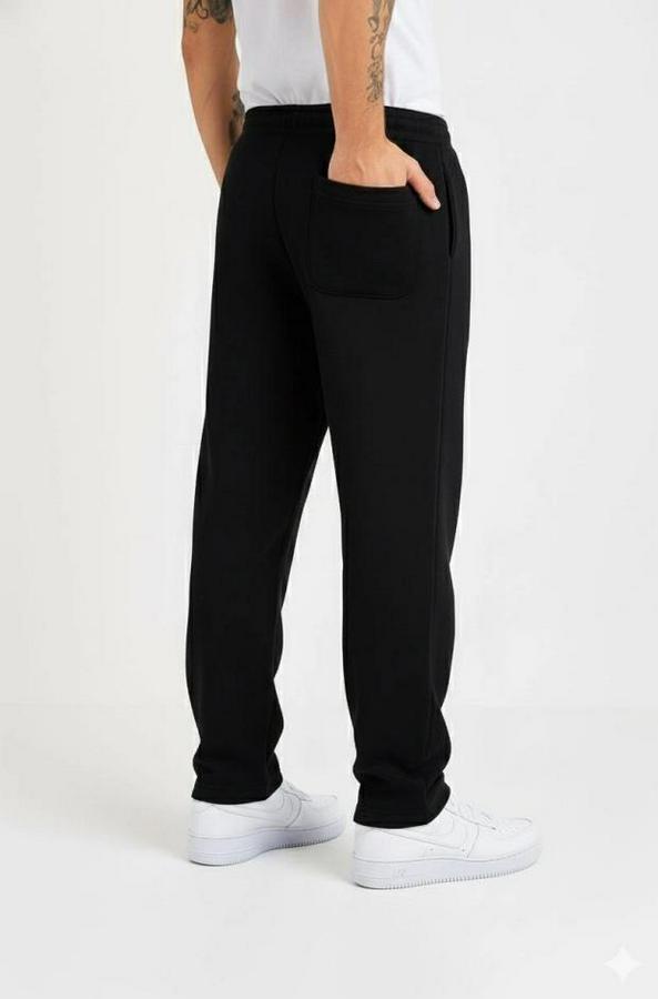 Üç Iplik Kışlık Pamuklu Ovarsize Bağcıklı Düz Paça Cepli Eşofman Altı Spor Rahat Model