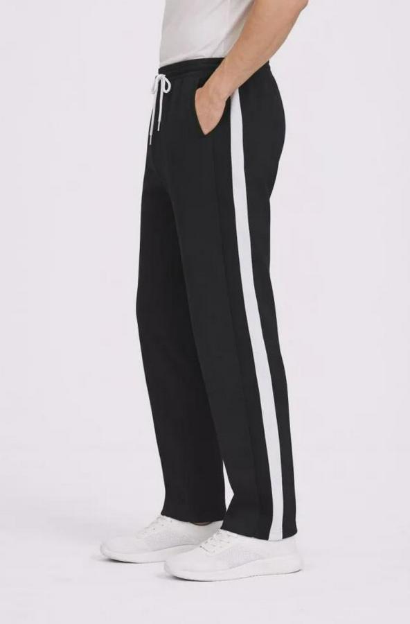 Yandan Şeritli Boru Paça Eşofman Altı 3 Iplik Pamuklu Eşofman