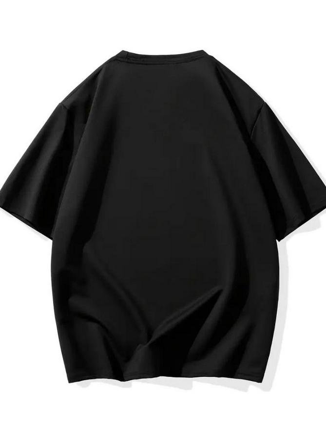 Baskılı Oversize Bisiklet Yaka T-Shirt