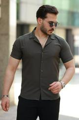 Apaj Yaka Kısa Kollu Gömlek