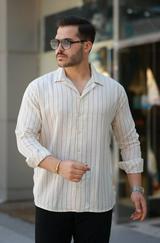 Çizgili Keten Gömlek