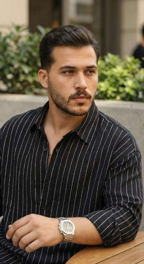 Çizgili Keten Gömlek