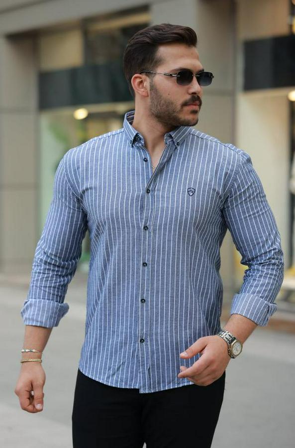 Çizgili Uzun Kollu Gömlek