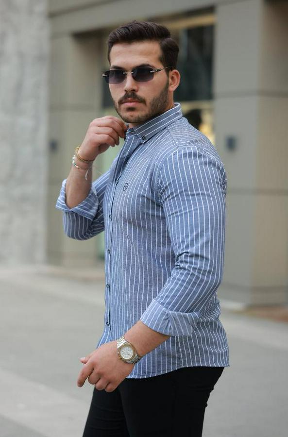 Çizgili Uzun Kollu Gömlek