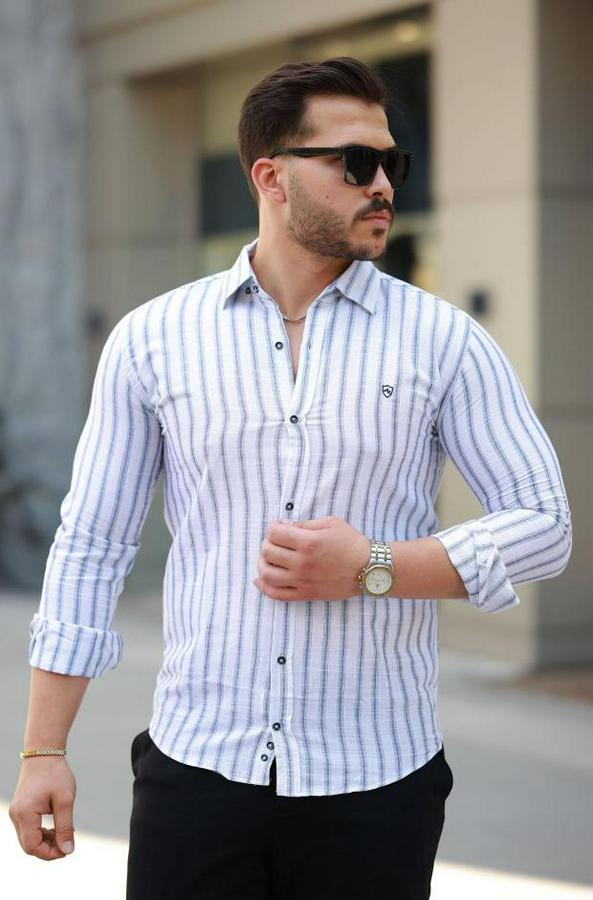 Çizgili Uzun Kollu Gömlek