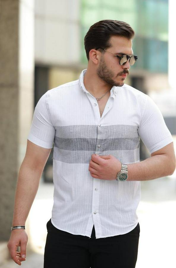 Desenli Kısa Kollu Gömlek