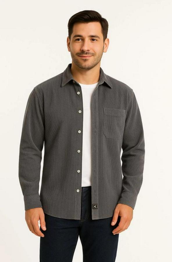 Fitilli Kadife Cepli Gömlek Oversize Rahat Kalıp