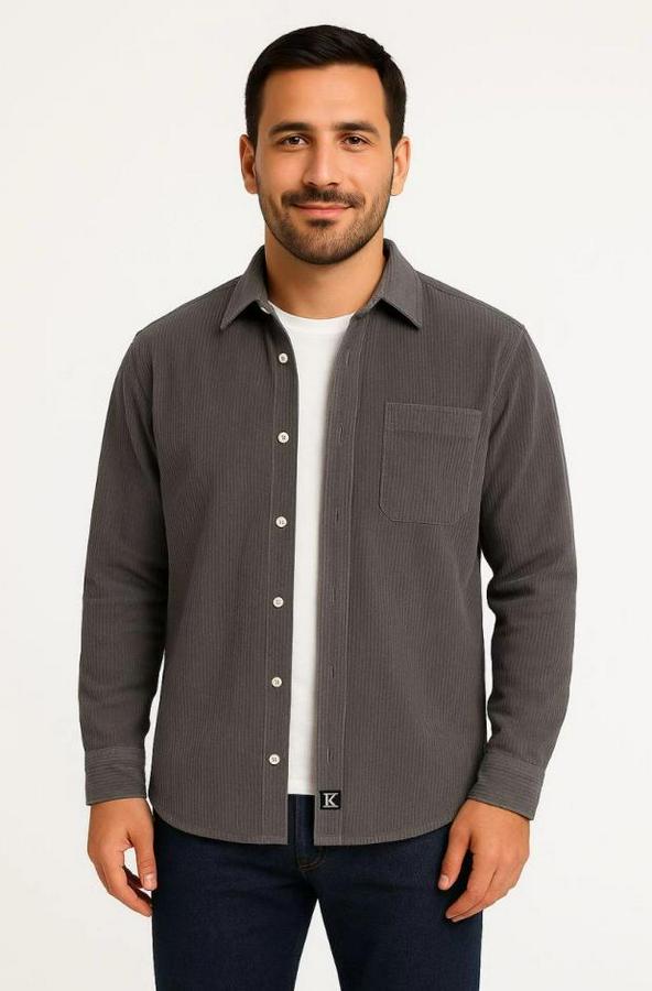 Fitilli Kadife Cepli Gömlek Oversize Rahat Kalıp