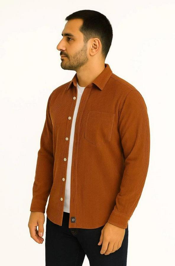 Fitilli Kadife Cepli Gömlek Oversize Rahat Kalıp